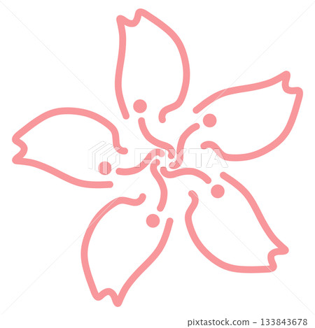 Pink cherry blossom symbol 133843678
