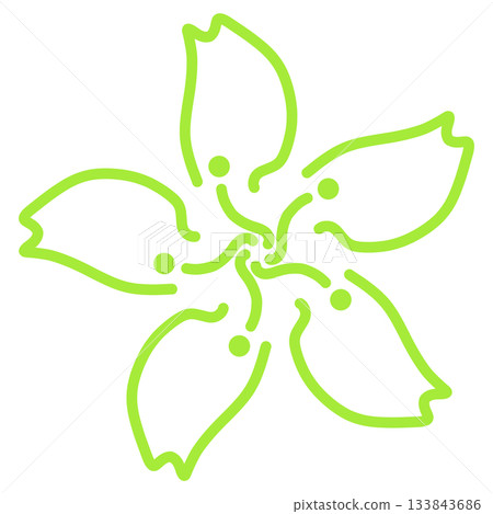 黃綠色櫻花圖案 黃綠色櫻花圖案 133843686