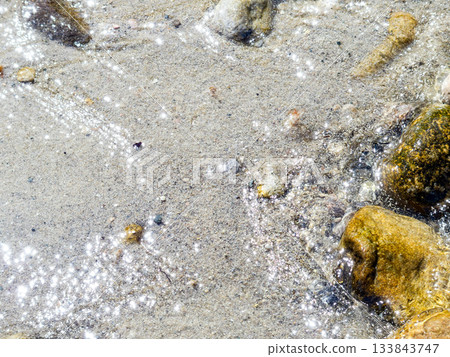 Background material: Sparkling ocean shore 133843747