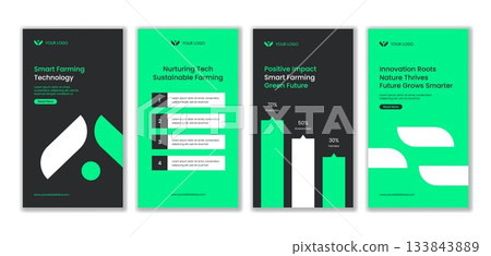Smart Farming Technology Visual Concept Styled For Social Media Stories 133843889