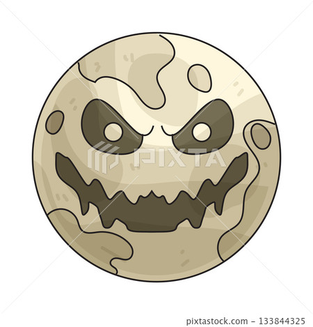illustration of Spooky Moon Face illustration of Spooky Moon Face 133844325