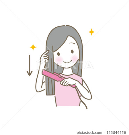 一個女人穿著頭髮 133844556