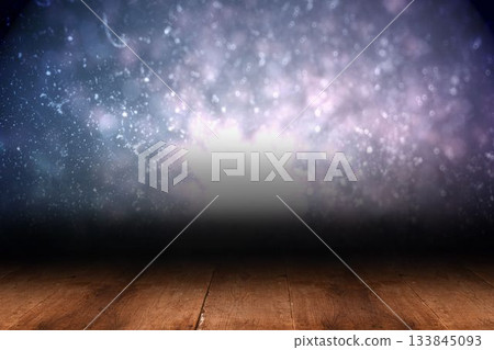 Shimmering light design over boards 133845093