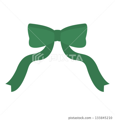 Cute Christmas ribbon illustration, green, transparent Cute Christmas ribbon illustration, green, transparent 133845210