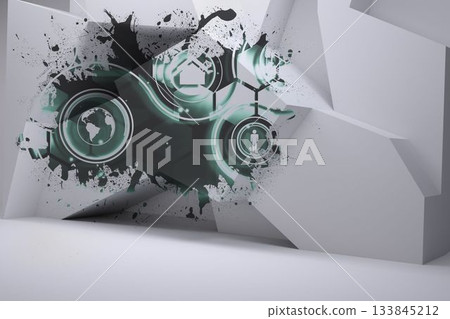 Splash showing technology interface 133845212