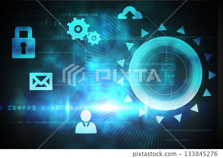 Blue and black interface menu Blue and black interface menu 133845276
