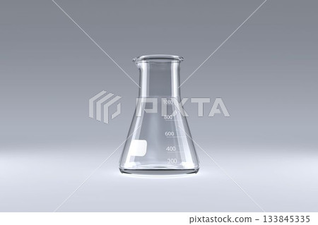 Laboratory flask with chemical solution 133845335