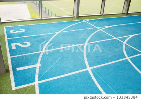 View of an indoor running track 133845384