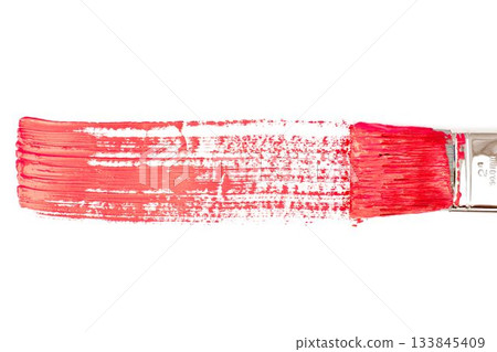 Red paint strokes with brush Red paint strokes with brush 133845409