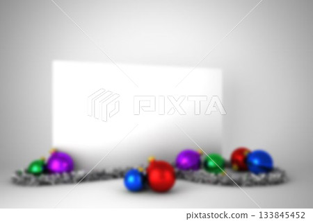 Blurry poster with christmas baubles Blurry poster with christmas baubles 133845452