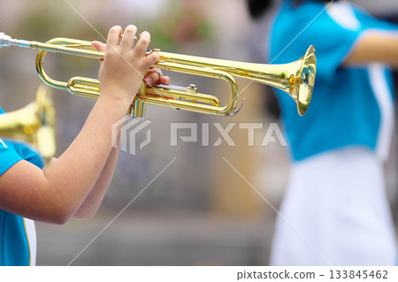 行進樂隊遊行樂器 133845462