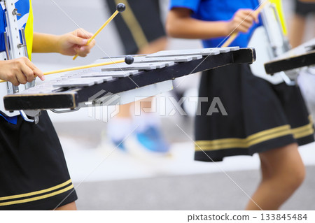 行進樂隊遊行樂器 133845484