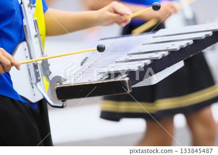 行進樂隊遊行樂器 133845487