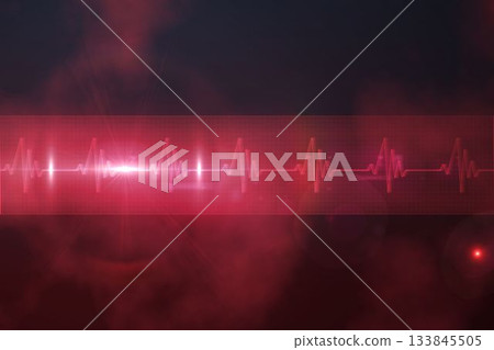 ECG line in red and black 133845505
