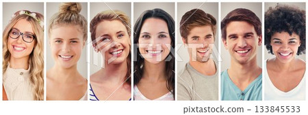 People collage portrait 7 wide People collage portrait 7 wide 133845533