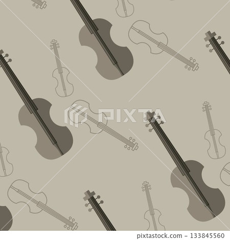 Image of violin outlines on grey background 133845560