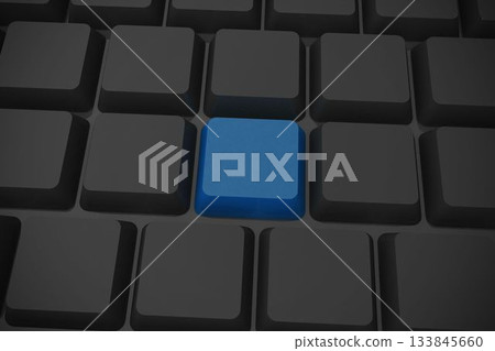 Black keyboard with blue key 133845660