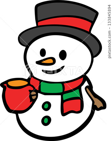 Cute Christmas Santa and Snowman Cartoon Icon Set Cute Christmas Santa and Snowman Cartoon Icon Set 133845894