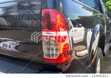 Car tail lights isolated on white background Car tail lights isolated on white background 133845913