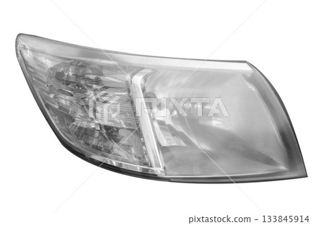 car headlights isolated on white background 133845914