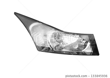 car headlights isolated on white background 133845936