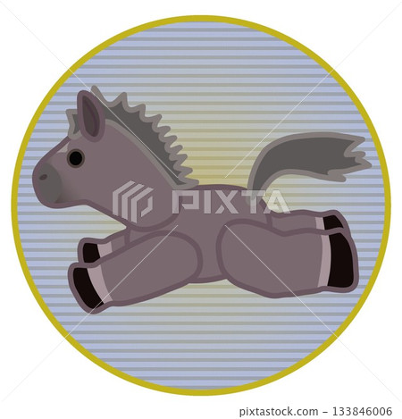 Illustration of a rag horse with a circular background Illustration of a rag horse with a circular background 133846006
