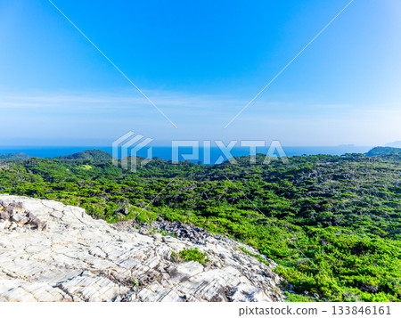 Dynamic and beautiful scenery seen from the Kanbiki Observatory on Shikinejima Island 133846161