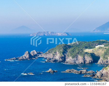 Dynamic and beautiful scenery seen from the Kanbiki Observatory on Shikinejima Island Dynamic and beautiful scenery seen from the Kanbiki Observatory on Shikinejima Island 133846167