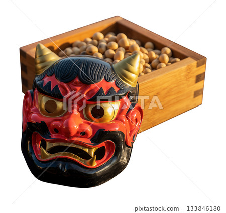 節分「鬼面具與幸運豆」年度活動(透明背景,摳圖) 節分「鬼面具與幸運豆」年度活動(透明背景,摳圖) 133846180