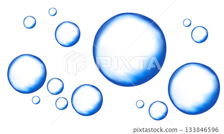 Micellar water, blue air bubble background. Micellar water, blue air bubble background. 133846596