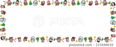 Boarder line Cute Christmas Santa and Snowman Cartoon Icon Set Boarder line Cute Christmas Santa and Snowman Cartoon Icon Set 133846610