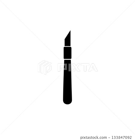 scalpel knife icon silhouette simple sharp blade tool for medical surgery craft and precision cutting isolated illustration 133847092