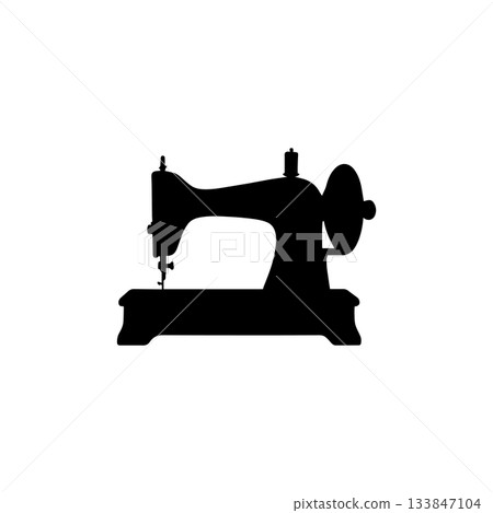 sewing machine silhouette icon tailor stitching equipment illustration 133847104