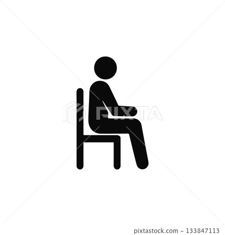 sitting person silhouette man on chair symbol isolated on white background sitting person silhouette man on chair symbol isolated on white background 133847113