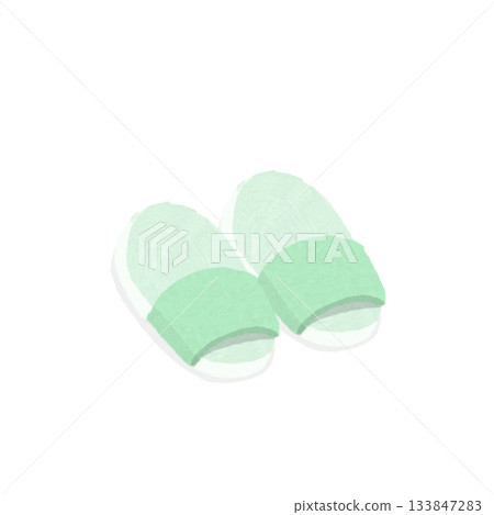 綠色拖鞋的插圖 133847283