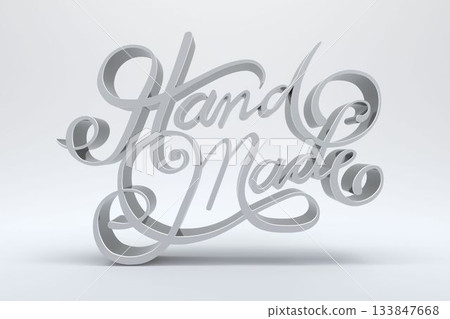 Hand made text against gray background Hand made text against gray background 133847668