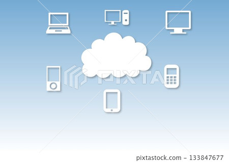 Cloud computing graphic with icons 133847677
