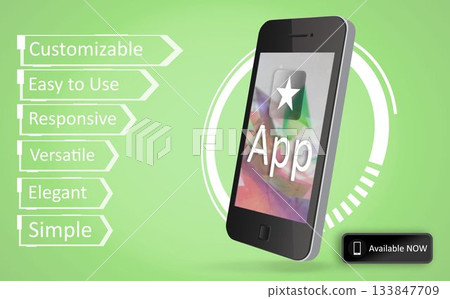 Ad of a new app for smartphone 133847709