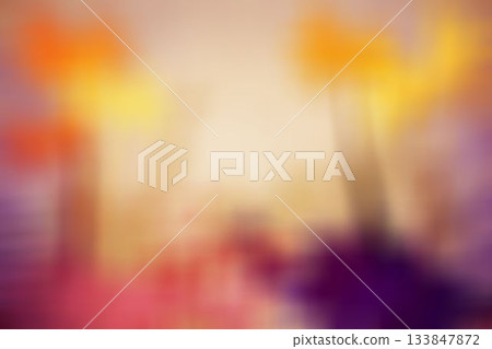 Blurred vertical shapes are blending warm orange, yellow, red gradients in abstract flat design 133847872