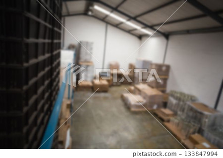 Cardboard boxes in warehouse 133847994