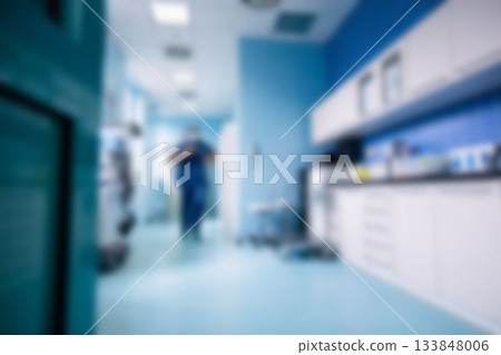 Empty corridor in a hospital 133848006