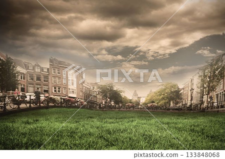 Digital composite of Sunny day in amsterdam Digital composite of Sunny day in amsterdam 133848068