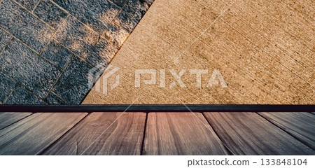 Digital image of wooden shelf Digital image of wooden shelf 133848104
