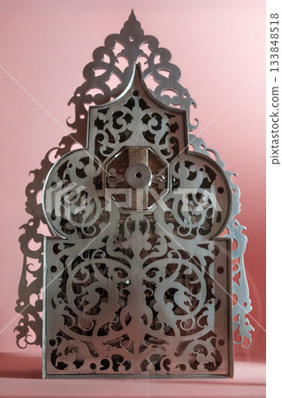 Intricate Antique Filigree Metal Lock with Ornamental Craftsmanship and Fine Detailing Intricate Antique Filigree Metal Lock with Ornamental Craftsmanship and Fine Detailing 133848518