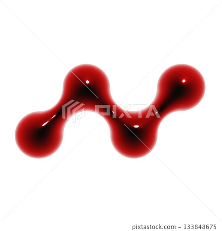 A plump 3D icon with an abstract shape made of four circles attached together. Blood-red decoration material A plump 3D icon with an abstract shape made of four circles attached together. Blood-red decoration material 133848675