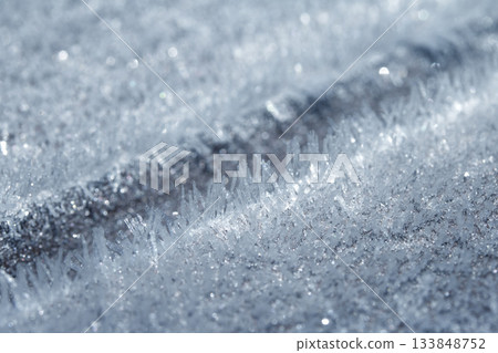 Abstract Frosty Ice Background in Blue natureal frost 133848752
