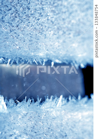 Abstract Frosty Ice Background in Blue natureal frost Abstract Frosty Ice Background in Blue natureal frost 133848754
