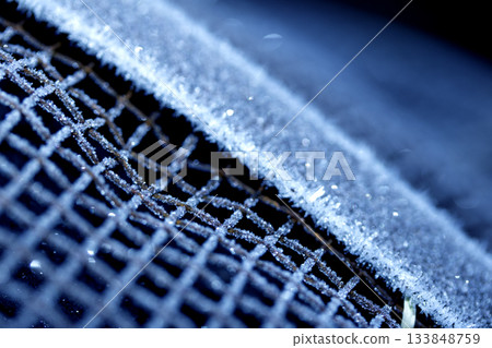 Abstract Frosty Ice Background in Blue natureal frost 133848759