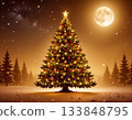森林中一棵巨大的聖誕樹的插圖 133848795