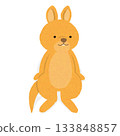 Sitting orange wallaby (kangaroo) 133848857